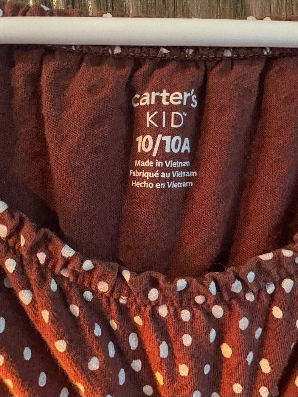 Carter's Rust Red Polka Dot Tiered Short Sleeve Dress